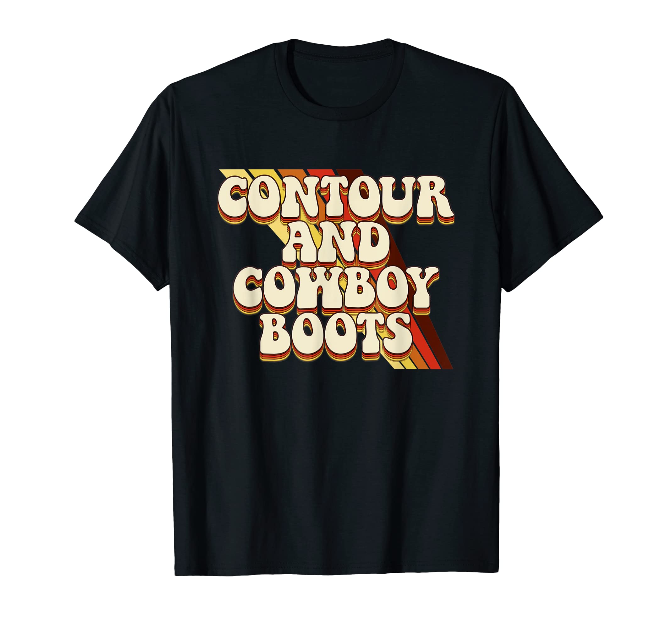 Contour And Cowboy Boots Western T-Shirt - Minimalist Print Men Women - T-Shirt, Sweatshirt, Hoodie