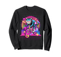 Synthwave Cat Cyclist 80S Sweatshirt - Fun Novelty Design for Adults - T-Shirt, Sweatshirt, Hoodie