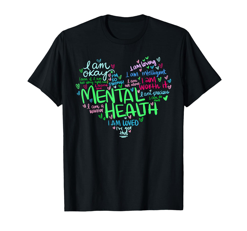 Heart I Wear Green Mental Health T-Shirt - Aesthetic Graphic Unisex - T-Shirt, Sweatshirt, Hoodie