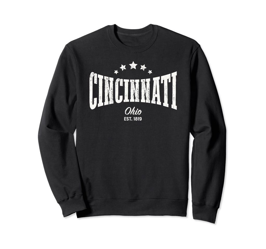 Cincinnati Oh Distressed Home City Sweatshirt - Fun Novelty Design Unisex - T-Shirt, Sweatshirt, Hoodie