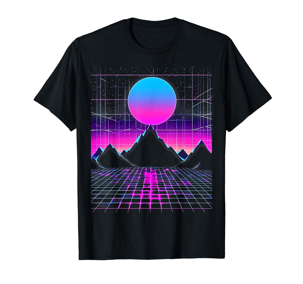 Synthwave Alien Worlds Cyberpunk 80S Sci T-Shirt - Graphic Print Men Women - T-Shirt, Sweatshirt, Hoodie