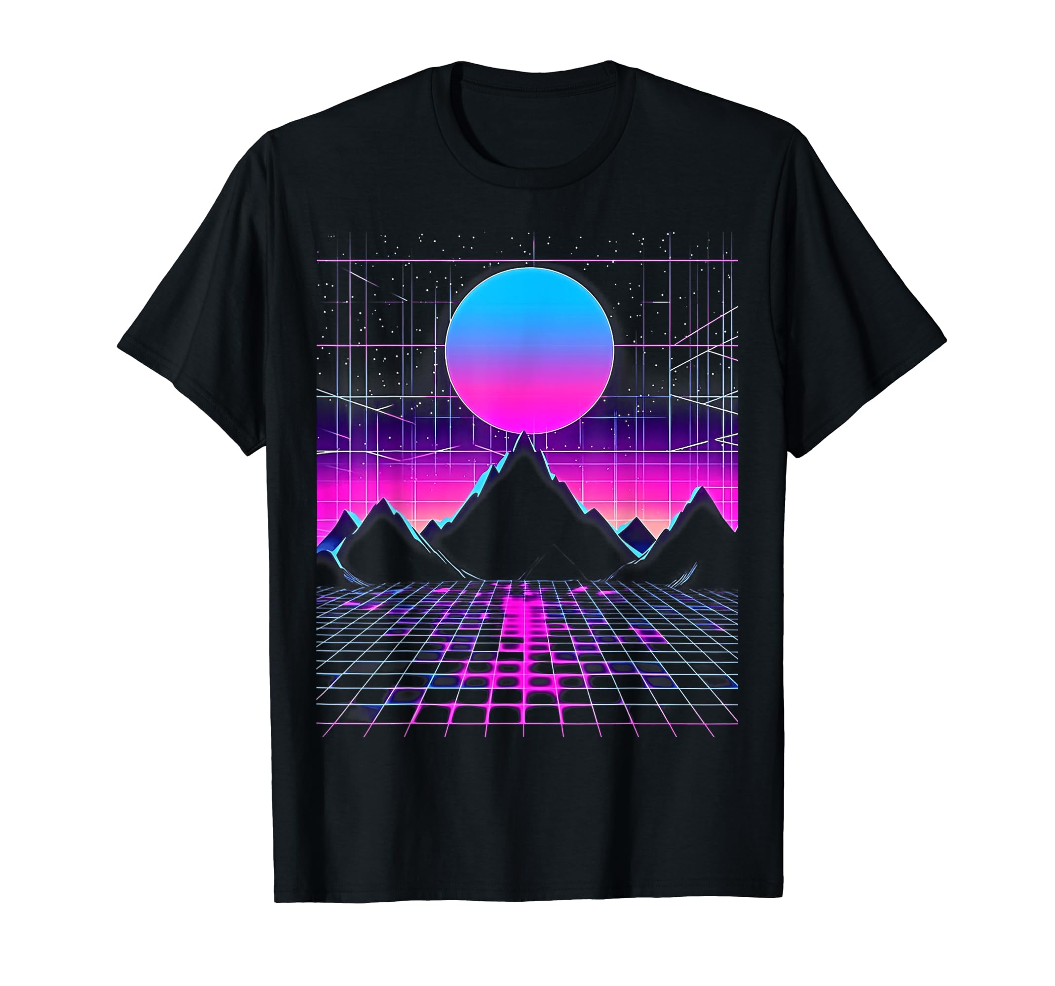 Synthwave Alien Worlds Cyberpunk 80S Sci T-Shirt - Graphic Print Men Women - T-Shirt, Sweatshirt, Hoodie