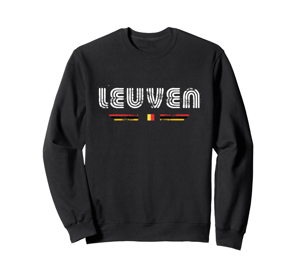 Leuven Belgium 70S 80S Type Flag Sweatshirt - Minimalist Print Unisex - T-Shirt, Sweatshirt, Hoodie