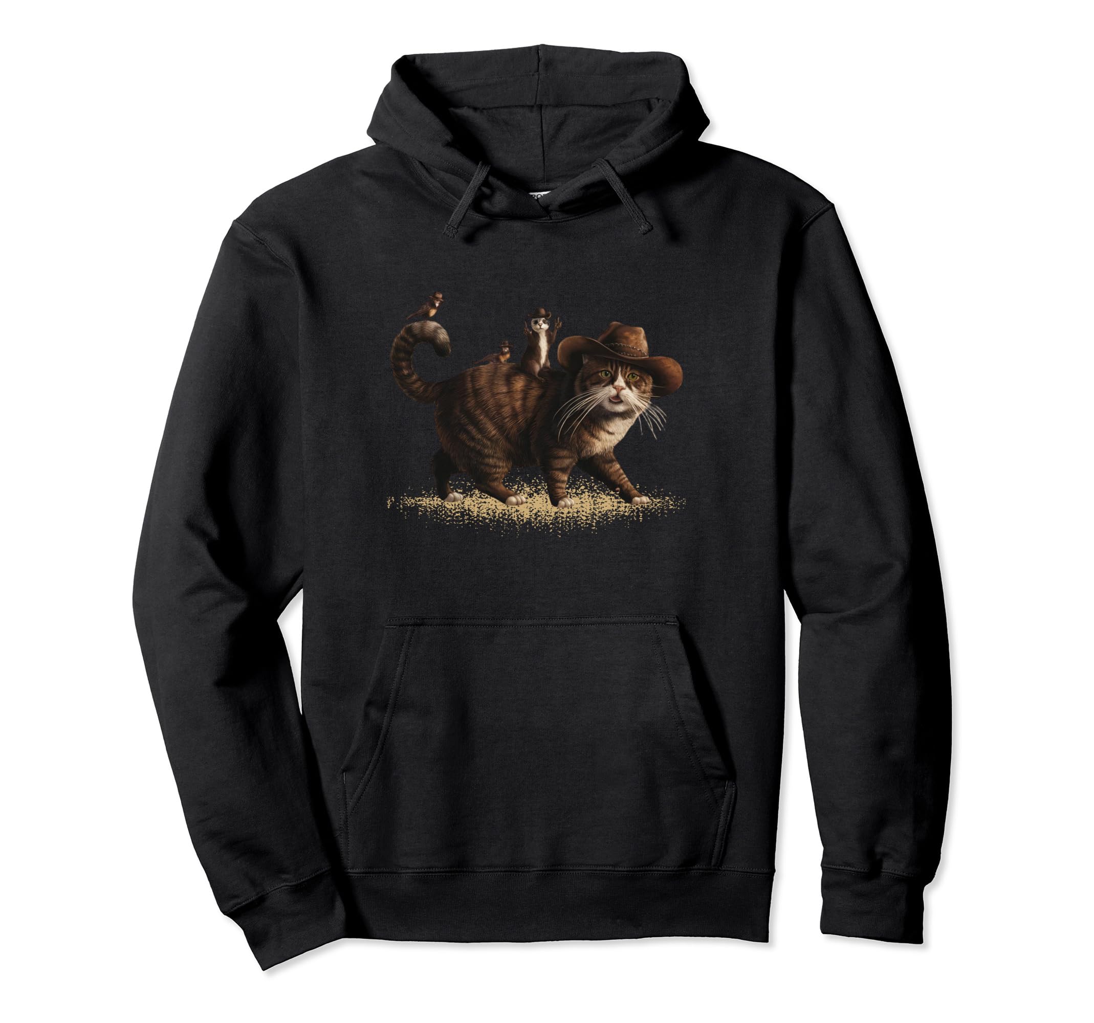 Funny Cowboy Cat Meowdy Country Western Hoodie - Unique Graphic for Adults - T-Shirt, Sweatshirt, Hoodie