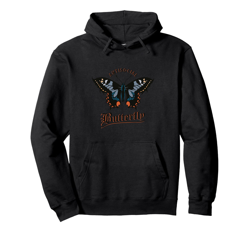 Great Antisocial Butterfly Introvert Hoodie - Trendy Graphic for Adults - T-Shirt, Sweatshirt, Hoodie