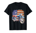 Patriotic Motorcycle American Flag Biker T-Shirt - Unique Graphic Unisex - T-Shirt, Sweatshirt, Hoodie