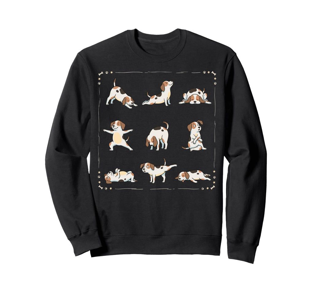 Funny Dog Yoga Poses Meditation Sweatshirt - Graphic Print Men Women - T-Shirt, Sweatshirt, Hoodie