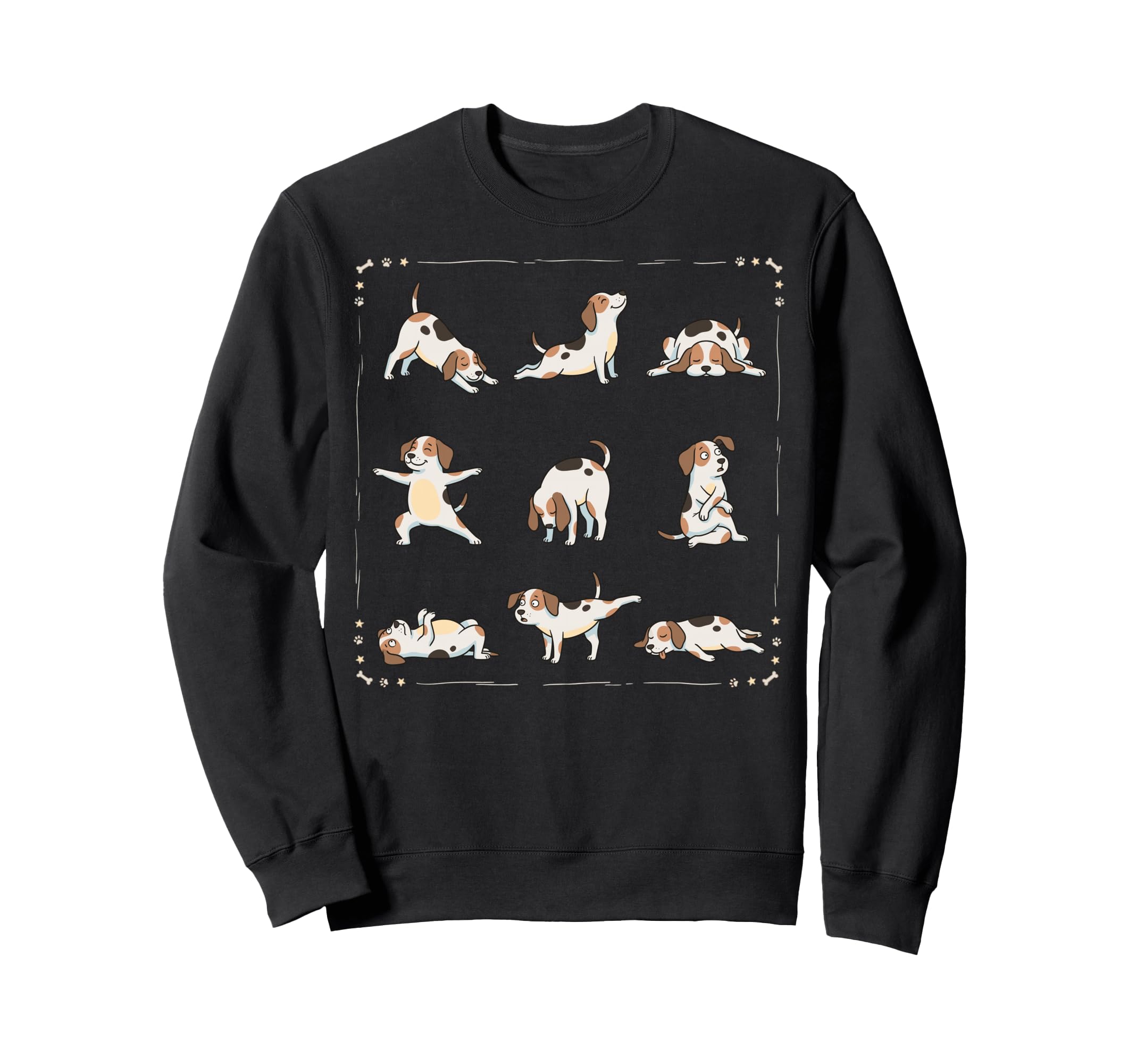 Funny Dog Yoga Poses Meditation Sweatshirt - Graphic Print Men Women - T-Shirt, Sweatshirt, Hoodie