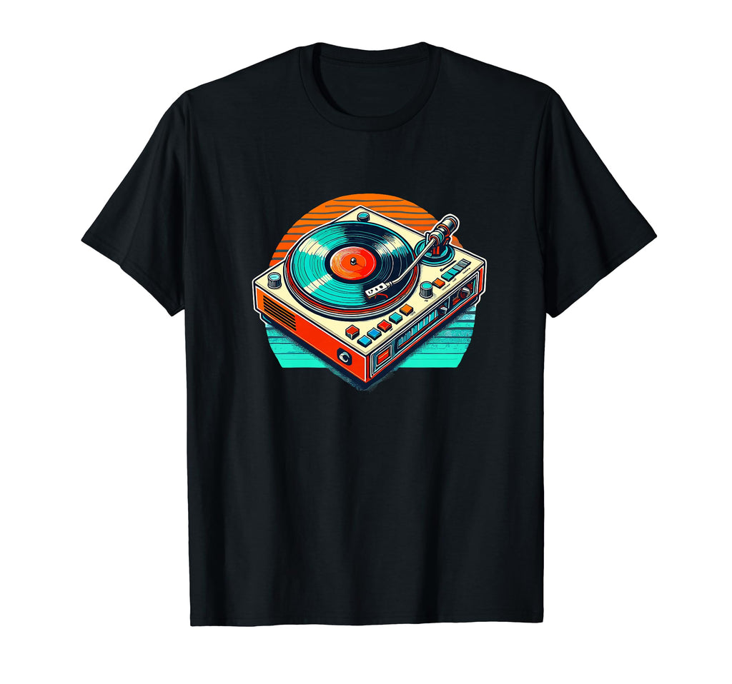 80S 90S Vinyl Record Player Turntable T-Shirt - Streetwear Style Unisex - T-Shirt, Sweatshirt, Hoodie