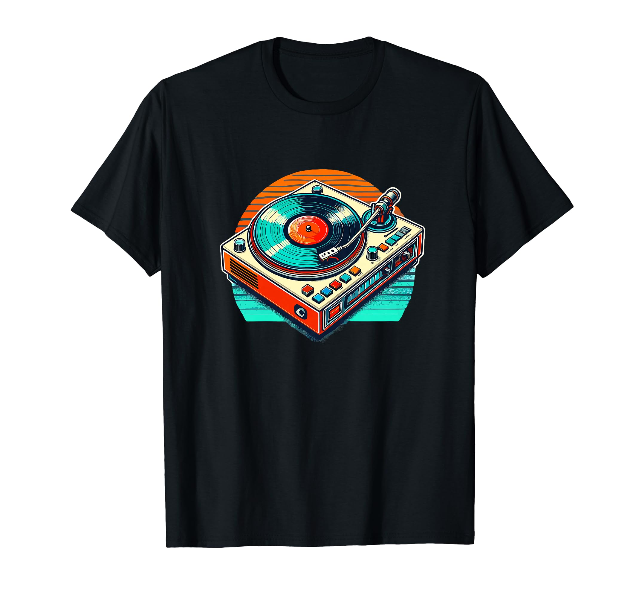 80S 90S Vinyl Record Player Turntable T-Shirt - Streetwear Style Unisex - T-Shirt, Sweatshirt, Hoodie