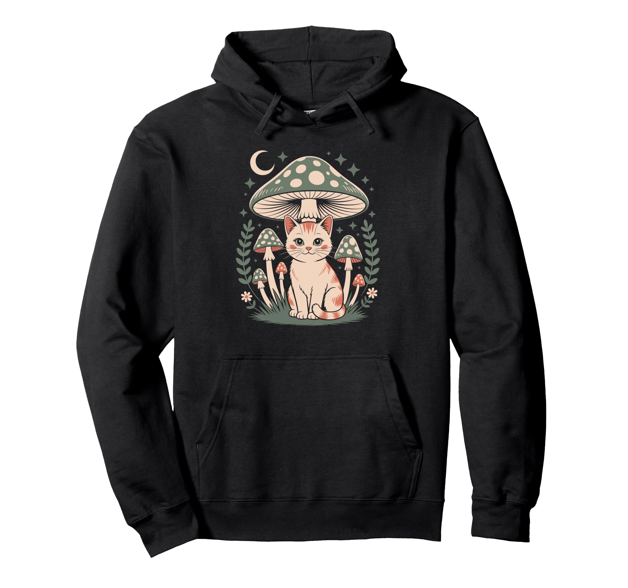 Seventies Feline Embracing Forestcore Hoodie - Unique Graphic for Adults - T-Shirt, Sweatshirt, Hoodie