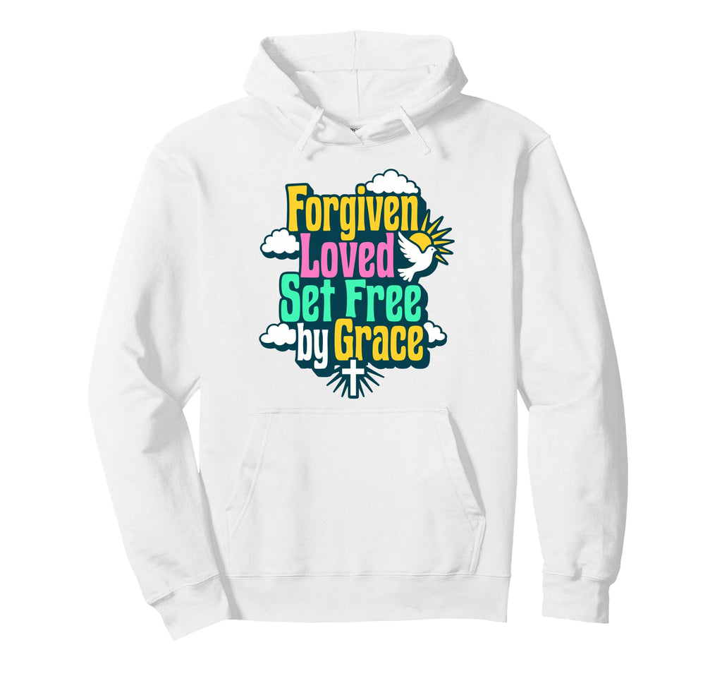 Colorful Forgiven Loved Set Free Hoodie - Fun Novelty Design Men Women - T-Shirt, Sweatshirt, Hoodie