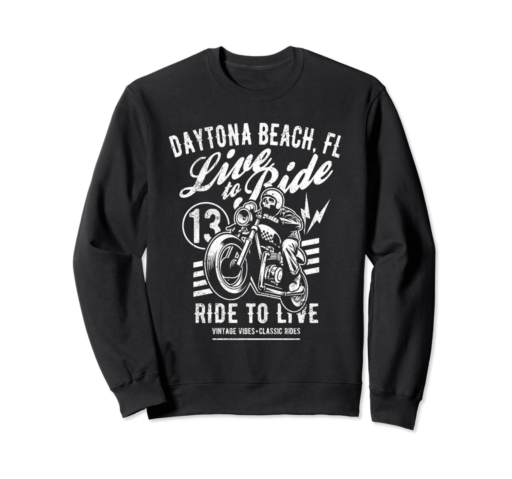 Daytona Beach Florida Motorcycle Sweatshirt - Trendy Graphic Men Women - T-Shirt, Sweatshirt, Hoodie