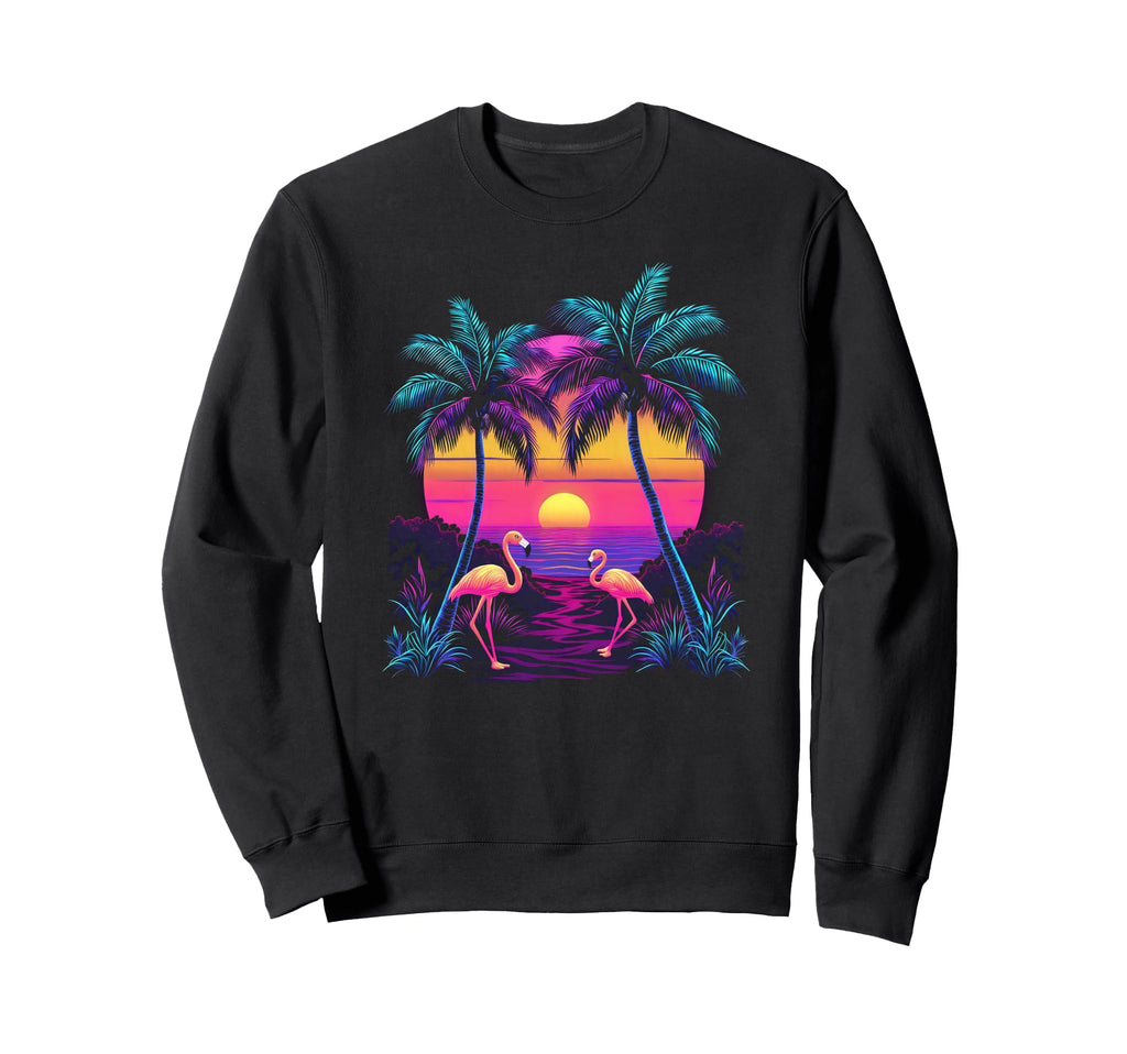 90S Vaporwave Aesthetic Palm Trees Sweatshirt - Fun Novelty Design Unisex - T-Shirt, Sweatshirt, Hoodie