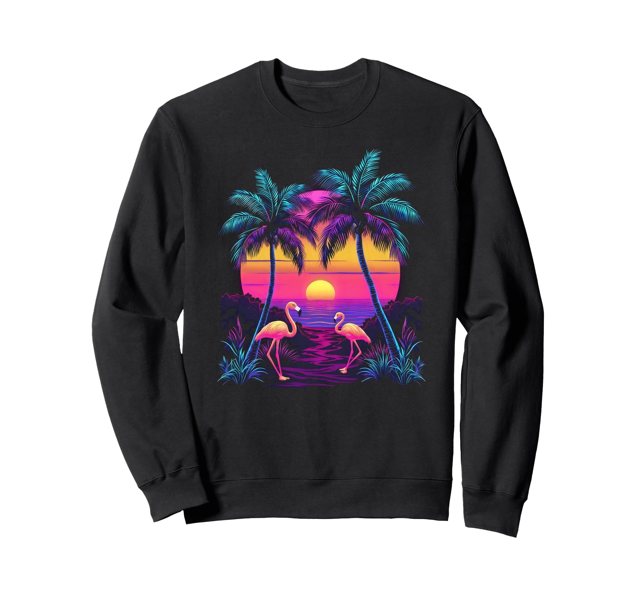 90S Vaporwave Aesthetic Palm Trees Sweatshirt - Fun Novelty Design Unisex - T-Shirt, Sweatshirt, Hoodie