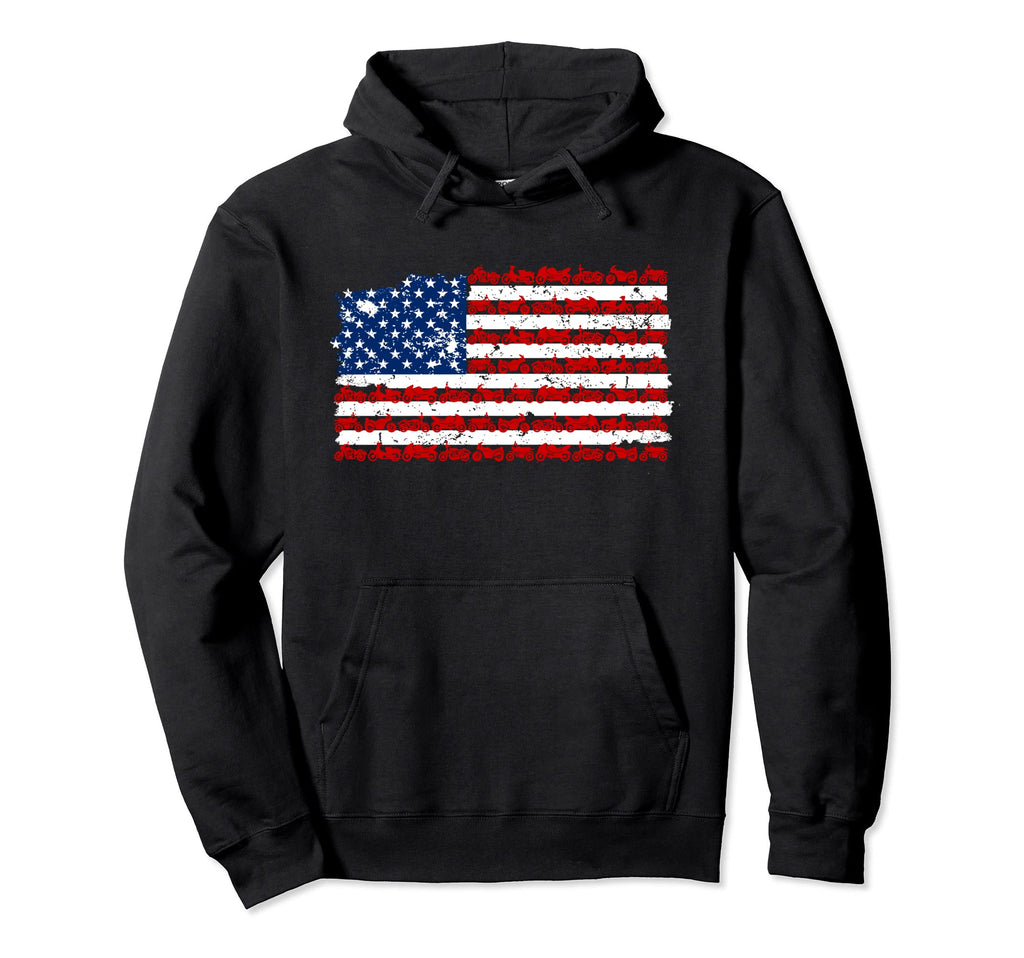 American Flag Model Motorcycle Lover Hoodie - Novelty Apparel for Adults - T-Shirt, Sweatshirt, Hoodie