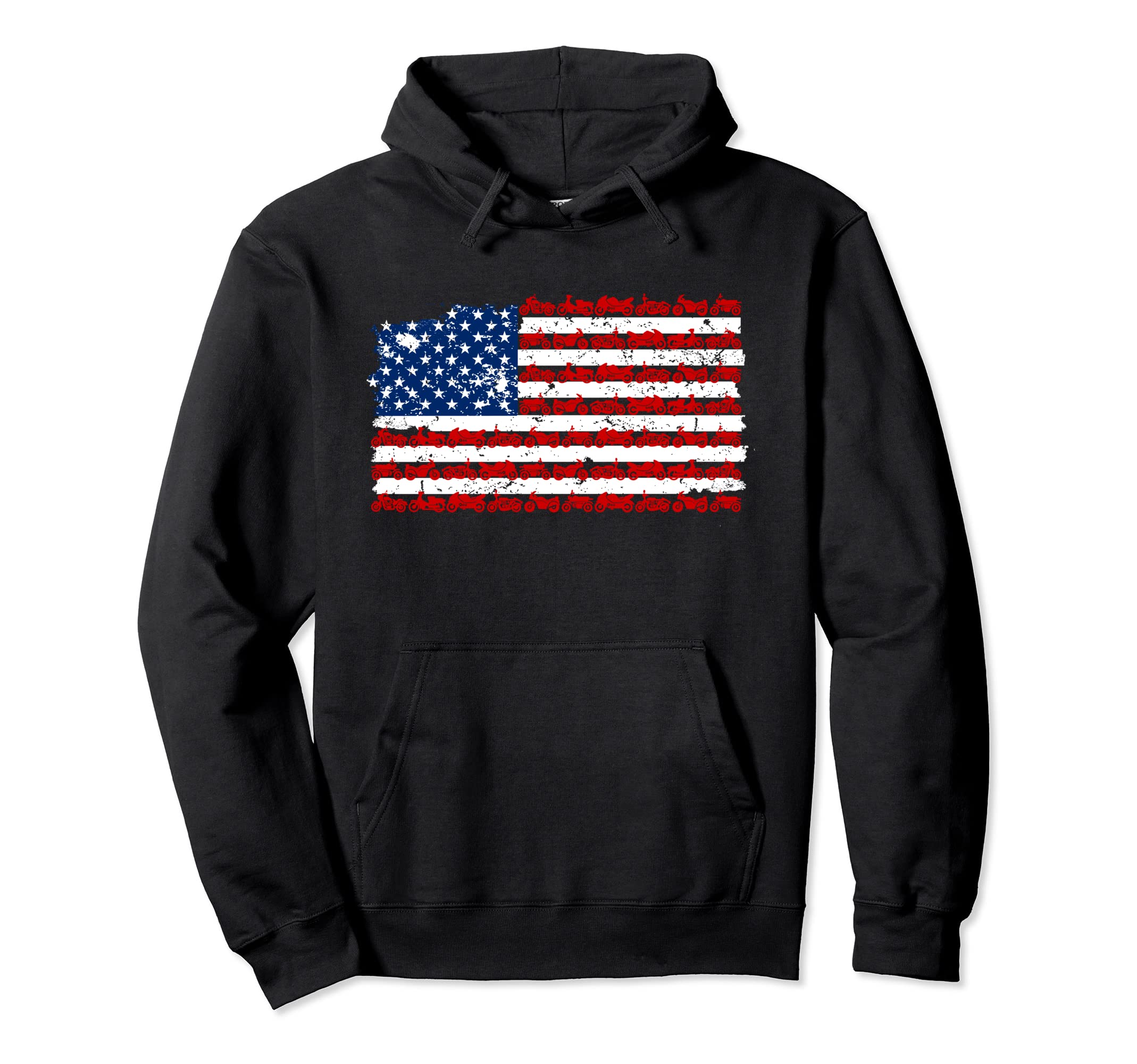 American Flag Model Motorcycle Lover Hoodie - Novelty Apparel for Adults - T-Shirt, Sweatshirt, Hoodie