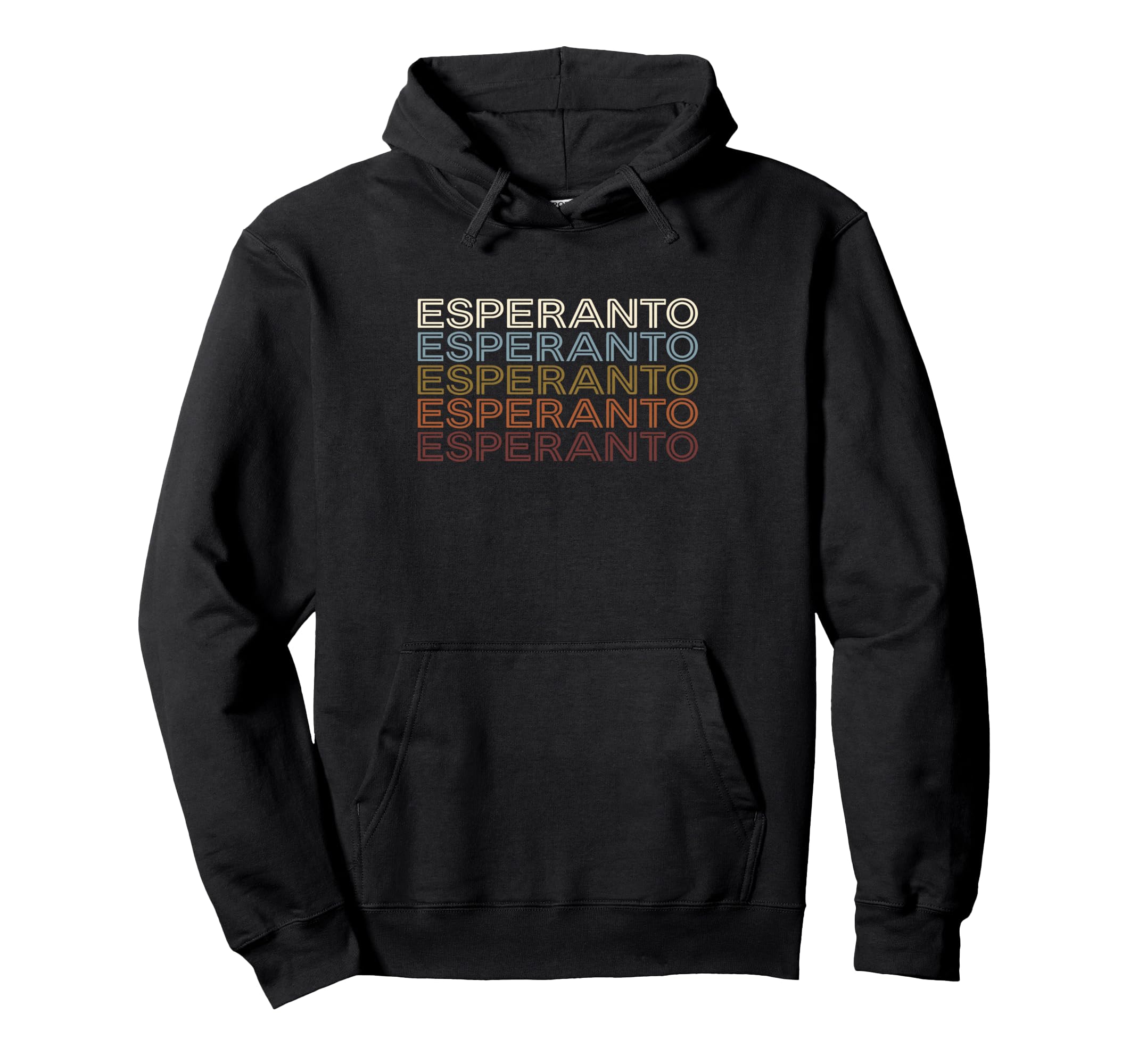 Esperanto Language 70S Sunset Hoodie - Fun Novelty Design for Adults - T-Shirt, Sweatshirt, Hoodie