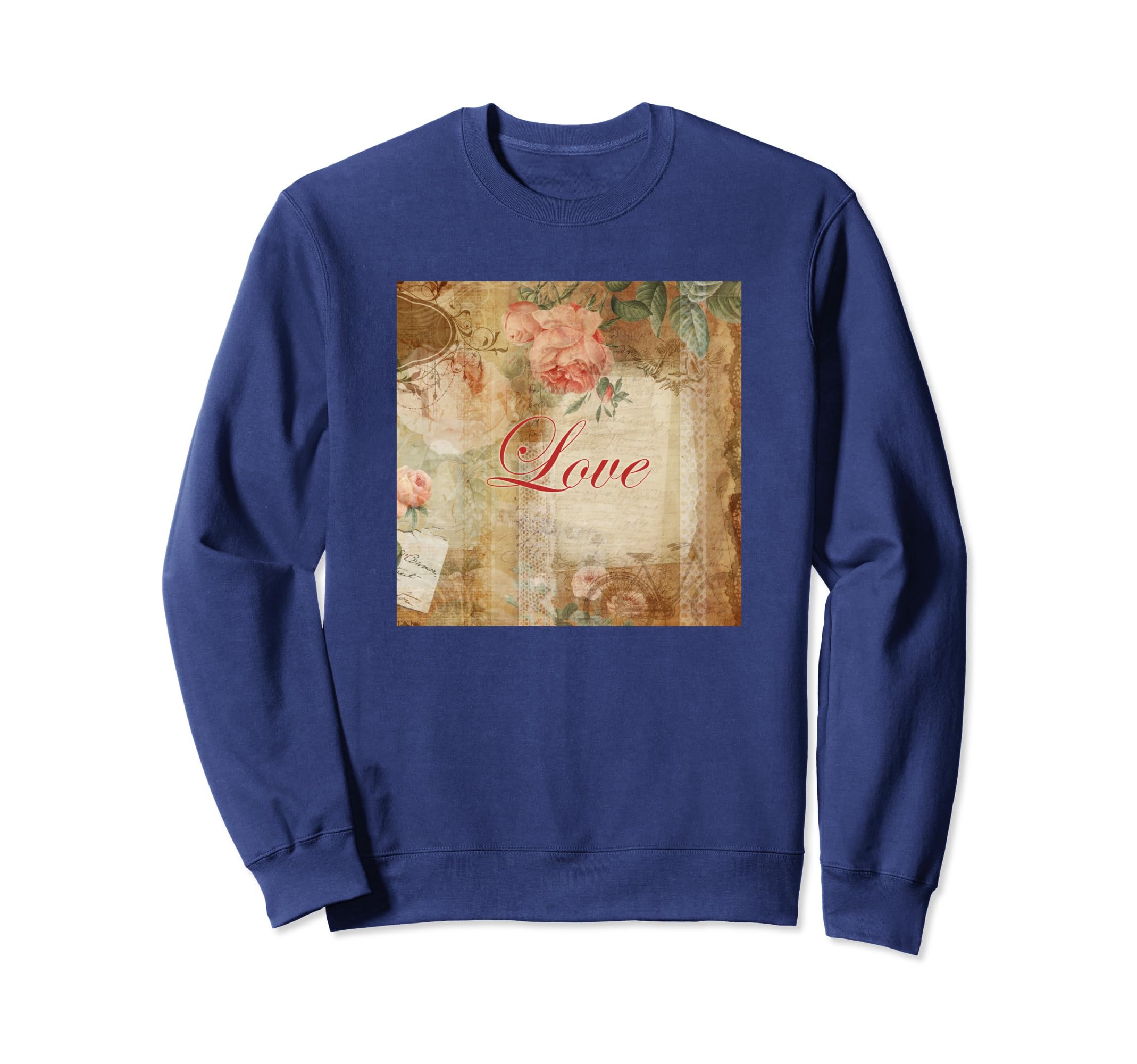 Love Romantic Script Floral Sweatshirt - Fun Novelty Design for Adults - T-Shirt, Sweatshirt, Hoodie