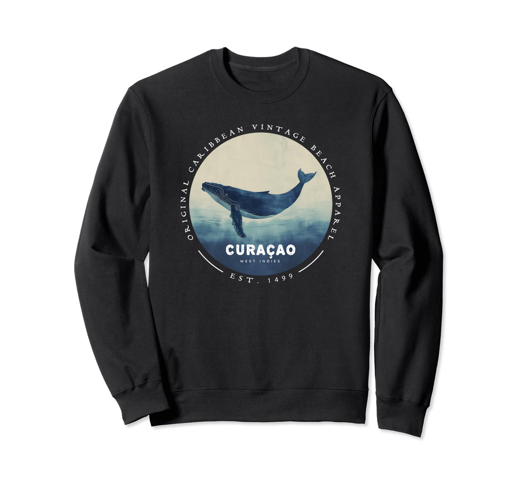 Cura Ao Humpback Whale Caribbean Island Sweatshirt - Trendy Graphic Unisex - T-Shirt, Sweatshirt, Hoodie