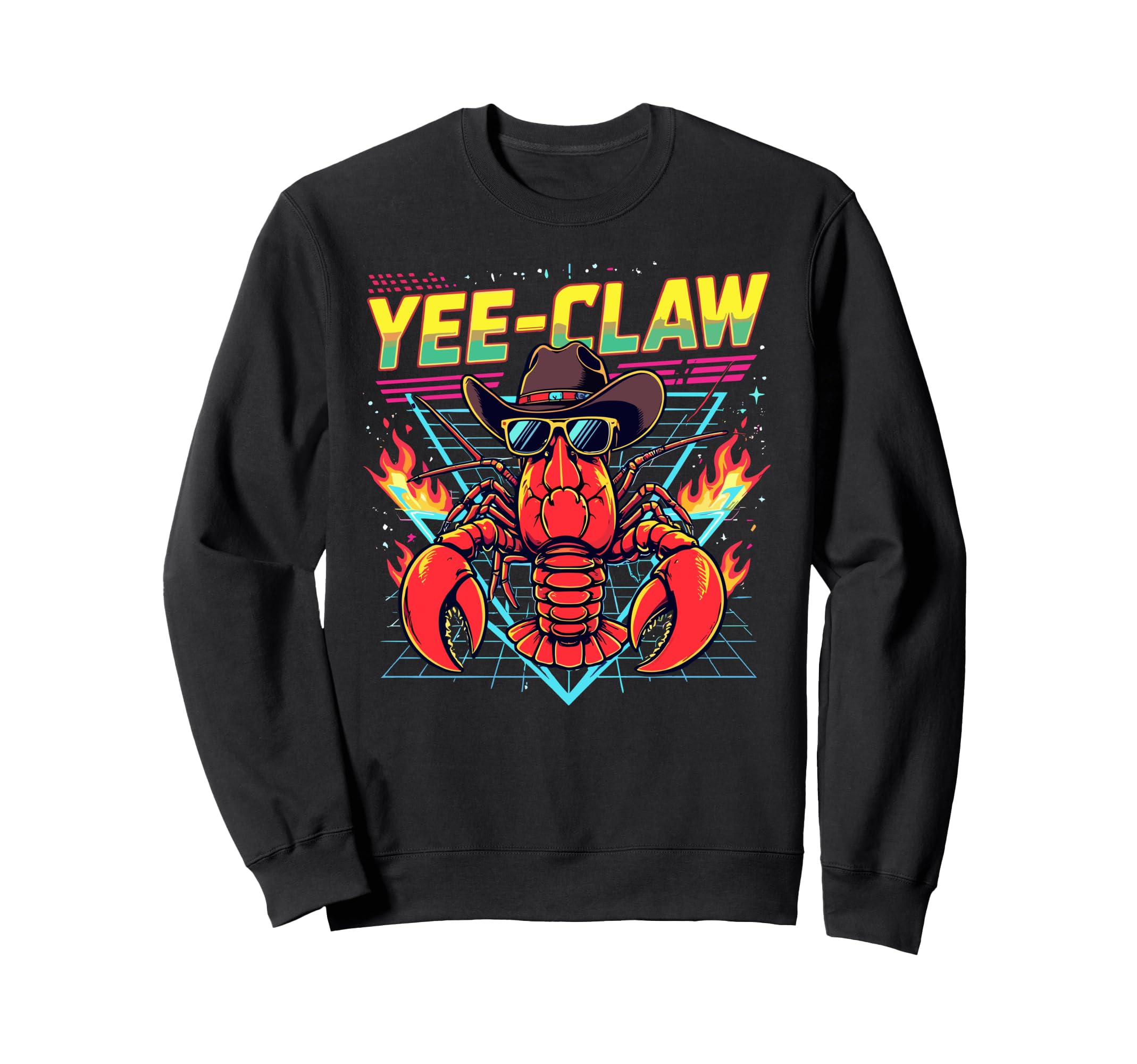 Yee Claw Lobster Cowboy 80S Sweatshirt - Trendy Graphic Men Women - T-Shirt, Sweatshirt, Hoodie