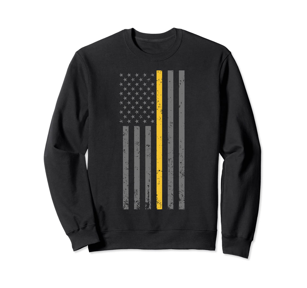 Thin Gold Line Dispatcher Distressed Us Sweatshirt - Trendy Graphic Unisex - T-Shirt, Sweatshirt, Hoodie