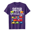 Sister Birthday Cars Trucks Trains Bday T-Shirt - Trendy Graphic Unisex - T-Shirt, Sweatshirt, Hoodie