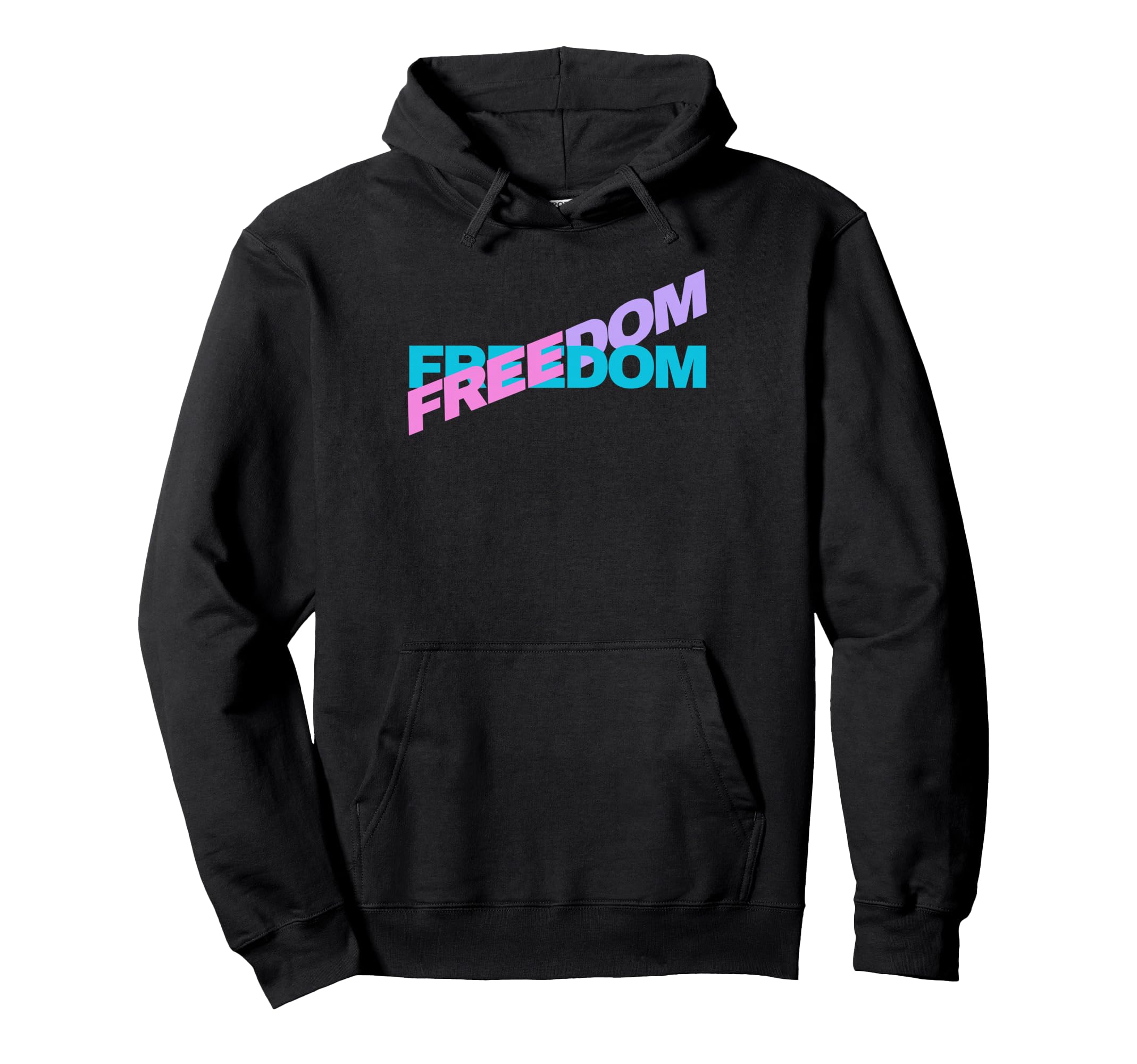 Freedom Typography Patriotic Statement Hoodie - Unique Graphic for Adults - T-Shirt, Sweatshirt, Hoodie