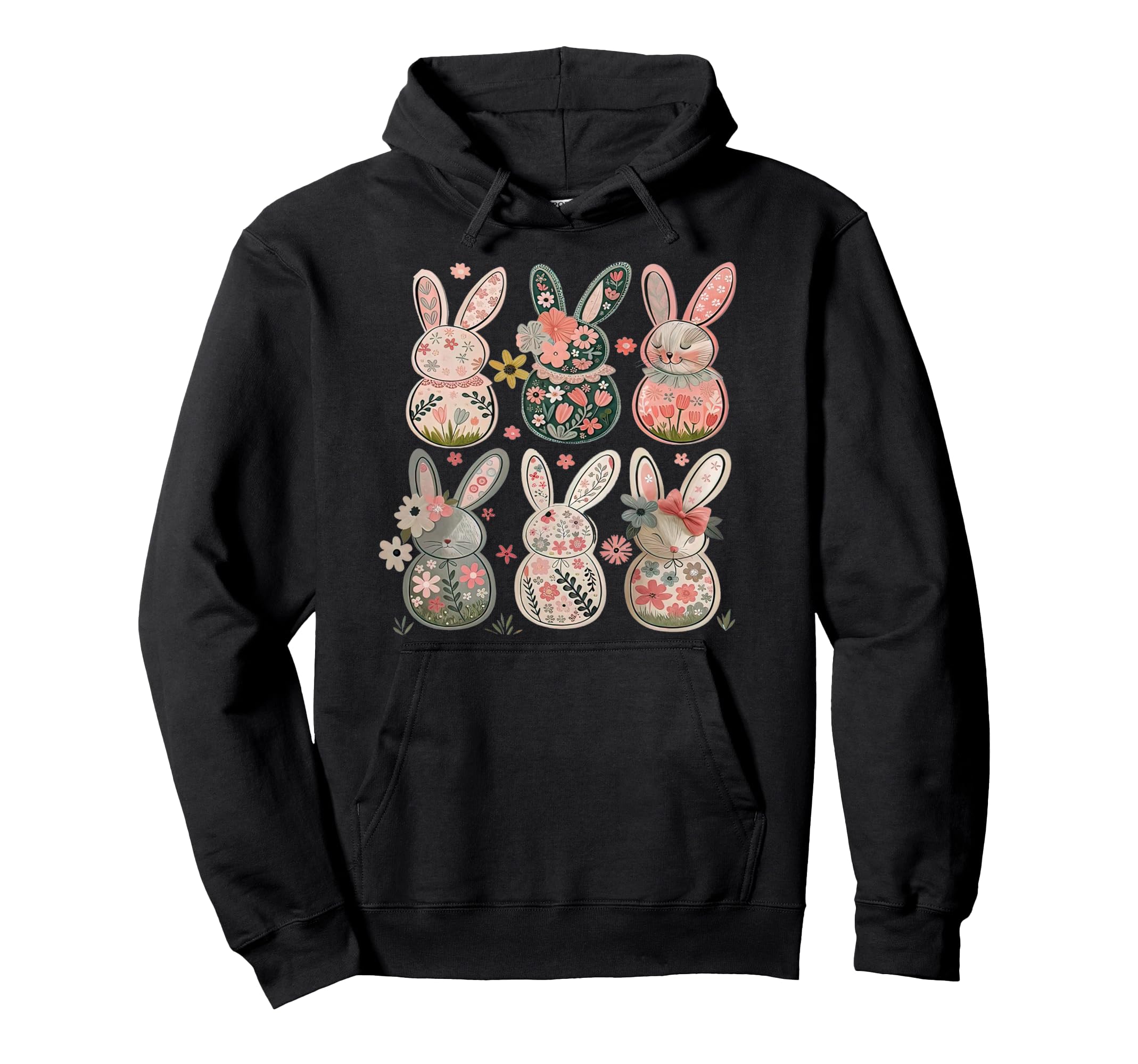 Coquette Easter Bunny Floral Easter Hoodie - Novelty Apparel for Adults - T-Shirt, Sweatshirt, Hoodie