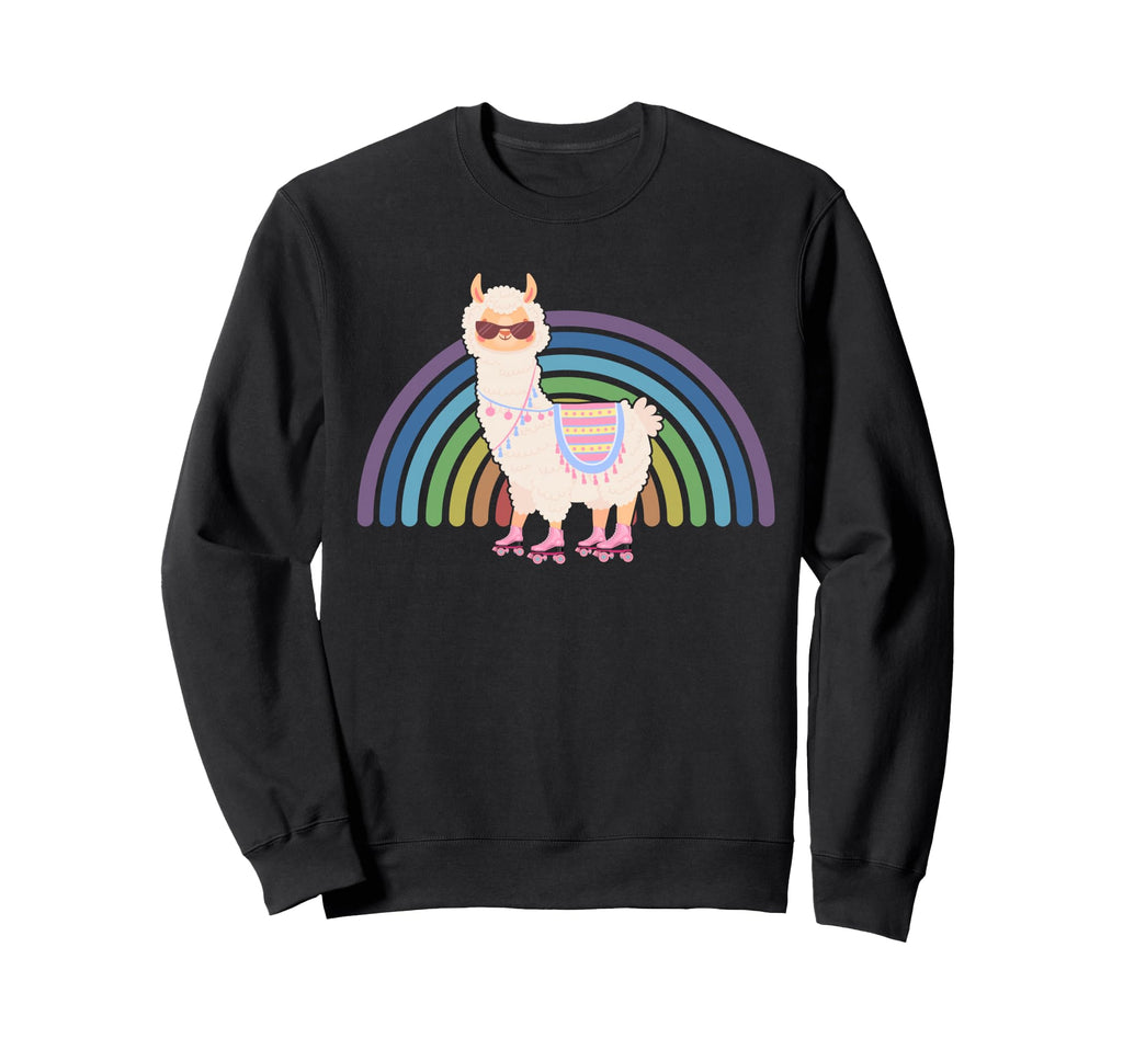 Llama Roller Skate Funny 70S 80S Sweatshirt - Fun Novelty Design Unisex - T-Shirt, Sweatshirt, Hoodie