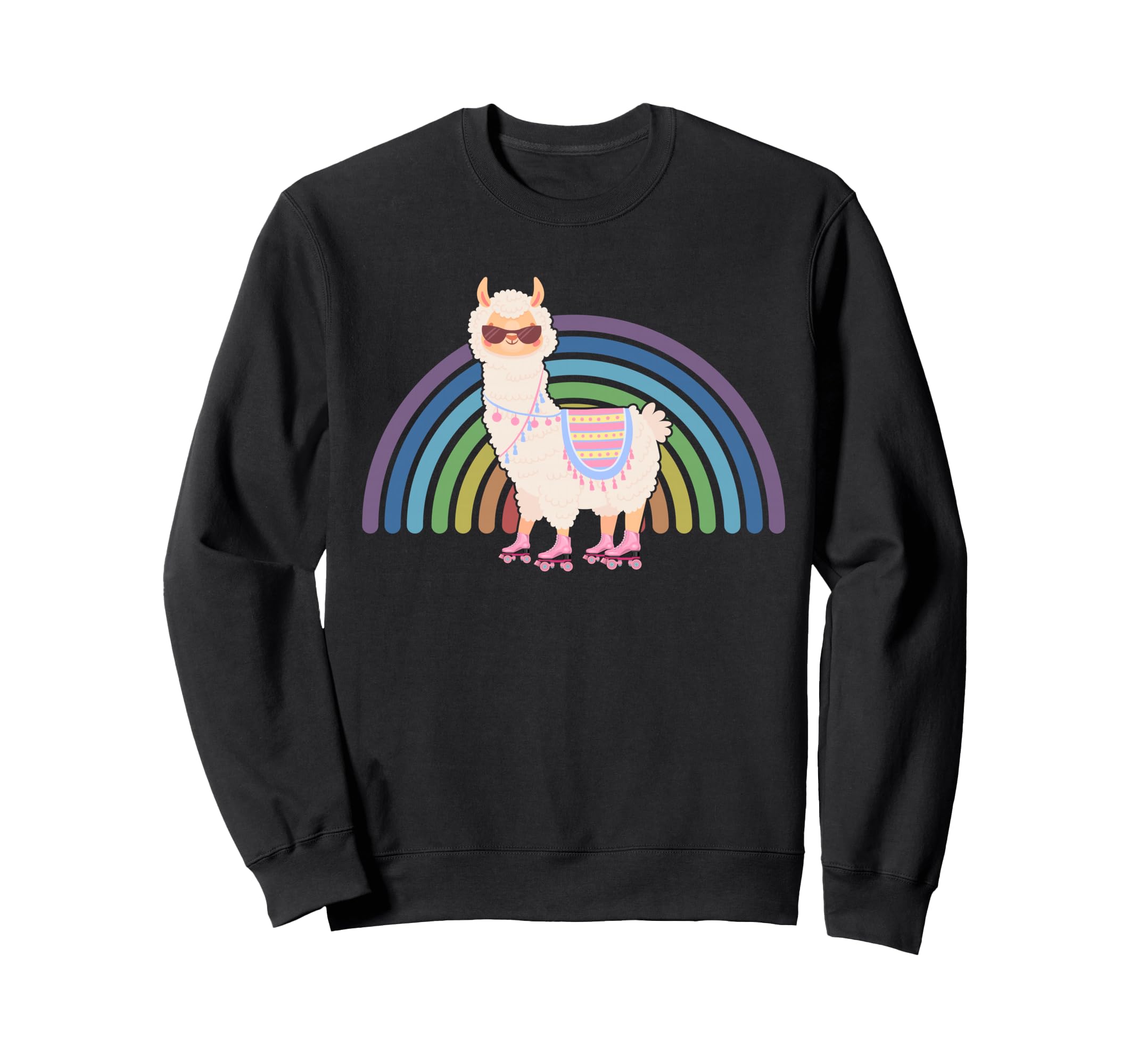Llama Roller Skate Funny 70S 80S Sweatshirt - Fun Novelty Design Unisex - T-Shirt, Sweatshirt, Hoodie