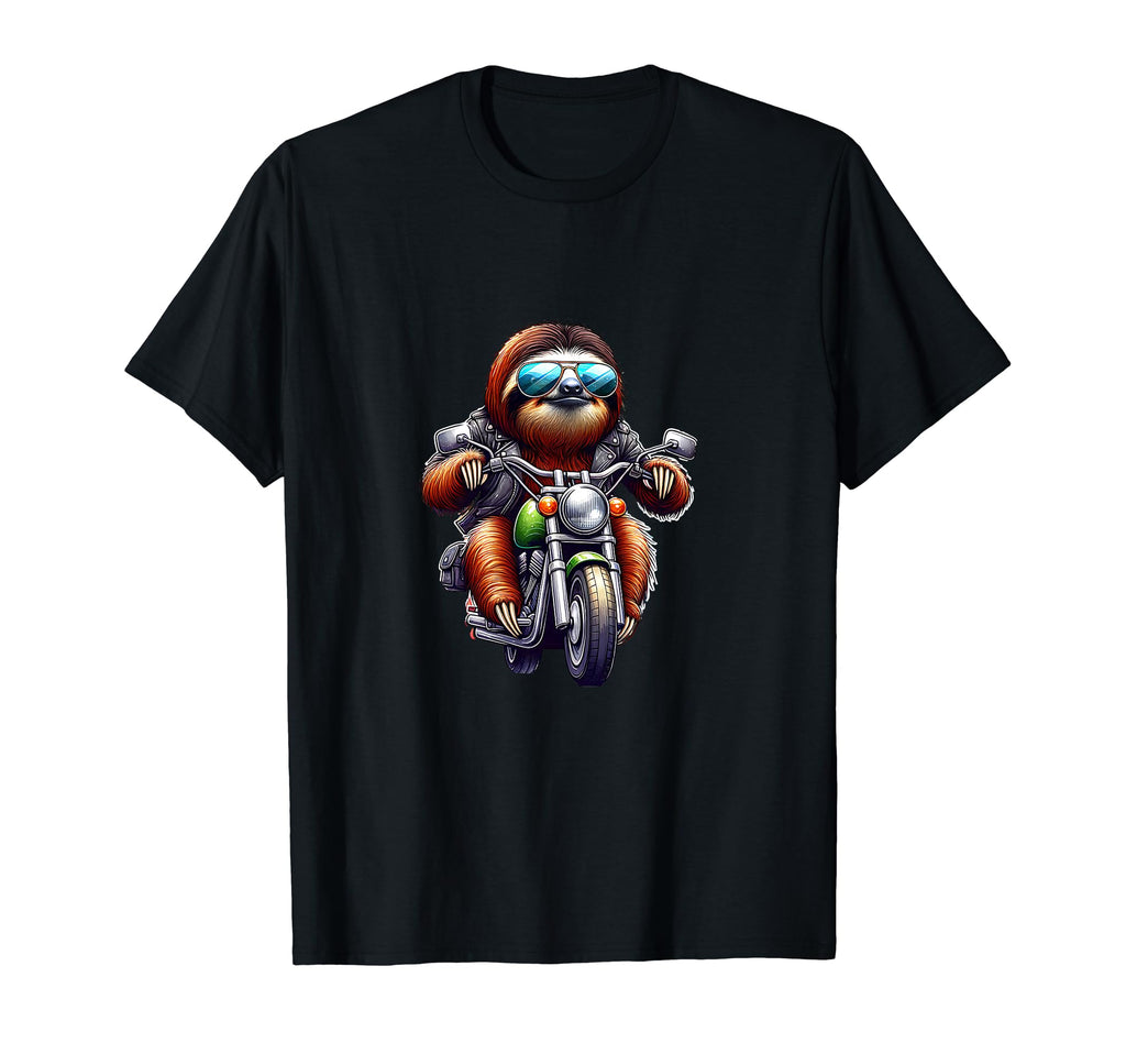 Sloth Riding Motorcycle Biker T-Shirt - Casual Everyday Wear Men Women - T-Shirt, Sweatshirt, Hoodie