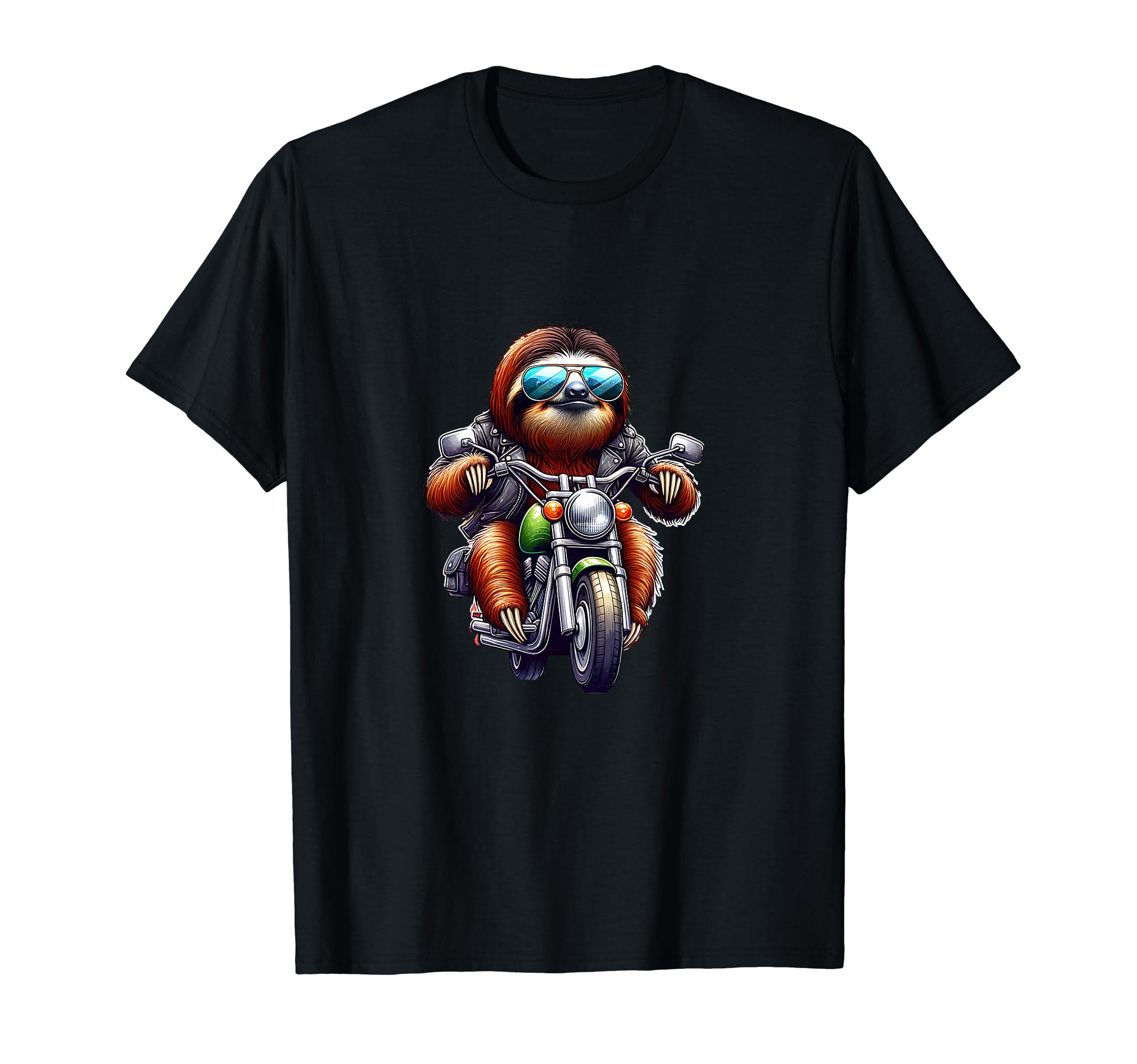Sloth Riding Motorcycle Biker T-Shirt - Casual Everyday Wear Men Women - T-Shirt, Sweatshirt, Hoodie