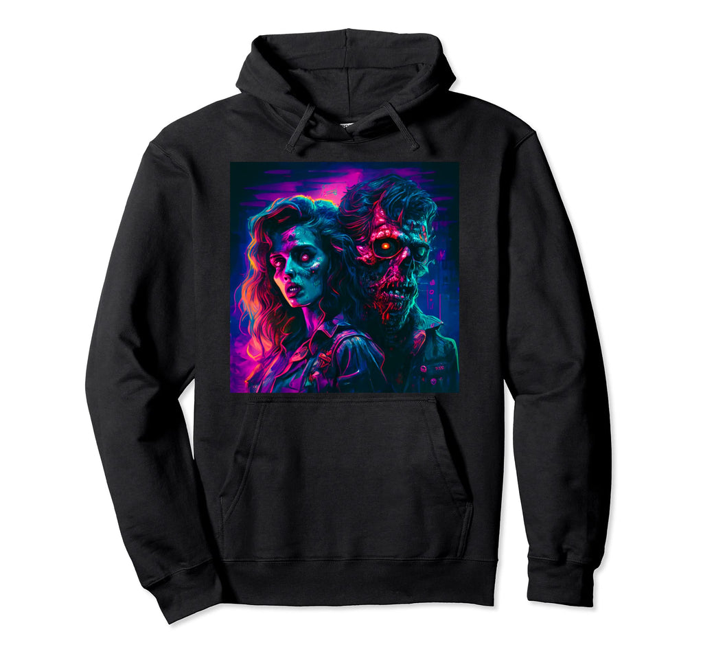 Synthwave Zombie Horror 80S Vibe Hoodie - Aesthetic Graphic Men Women - T-Shirt, Sweatshirt, Hoodie