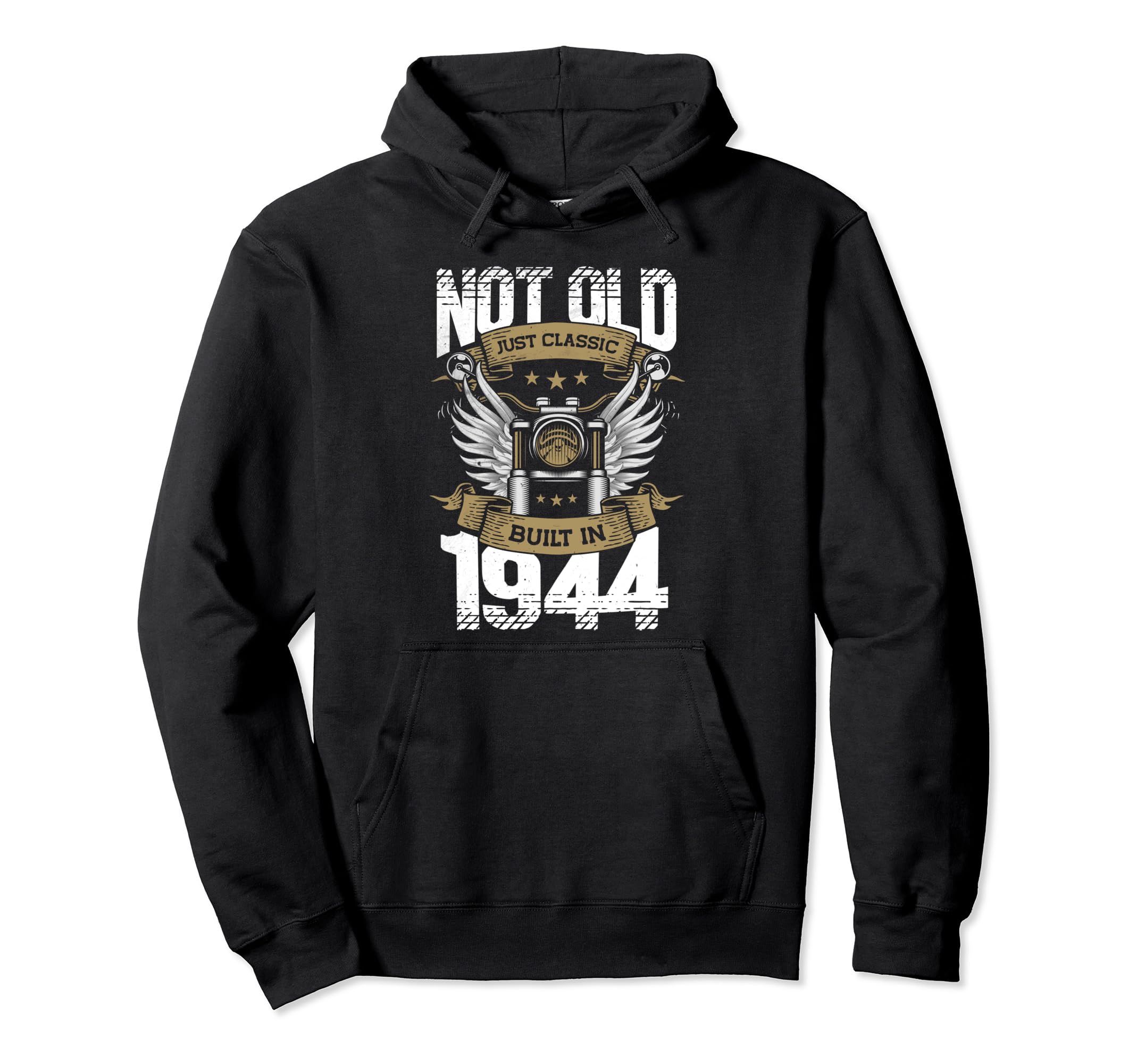 Motorcycle Biker Birthday Built 1944 1944 Hoodie - Graphic Print Unisex - T-Shirt, Sweatshirt, Hoodie