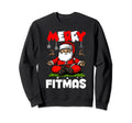 Merry Fitmas Santa Claus Yoga Sweatshirt - Custom Art Print Men Women - T-Shirt, Sweatshirt, Hoodie