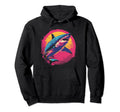 Shark Vaporwave Aesthetic Synthwave 80S Hoodie - Unique Graphic Men Women - T-Shirt, Sweatshirt, Hoodie