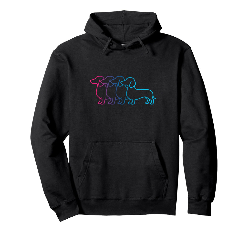 Dachshund Silhouette Synthwave Dog Lover Hoodie - Minimalist Print Unisex - T-Shirt, Sweatshirt, Hoodie