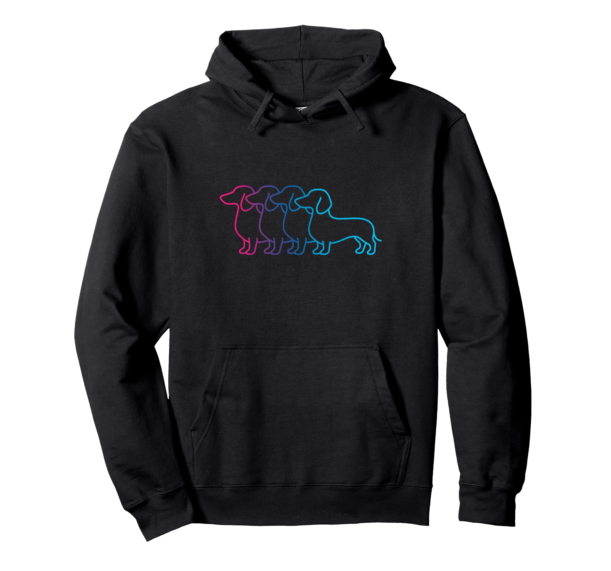 Dachshund Silhouette Synthwave Dog Lover Hoodie - Minimalist Print Unisex - T-Shirt, Sweatshirt, Hoodie