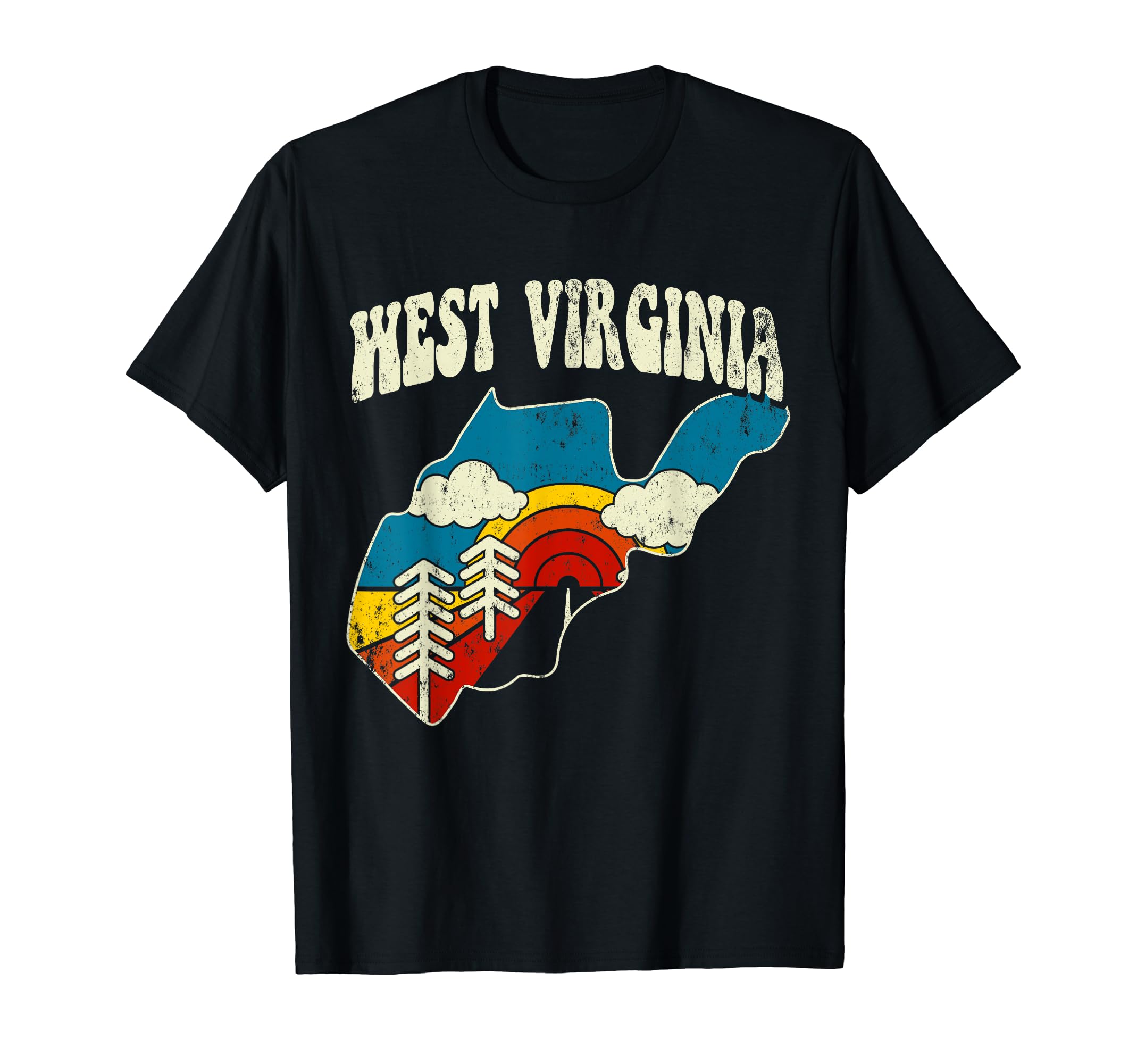 West Virginia State Rainbow Hippie T-Shirt - Fun Novelty Design for Adults - T-Shirt, Sweatshirt, Hoodie