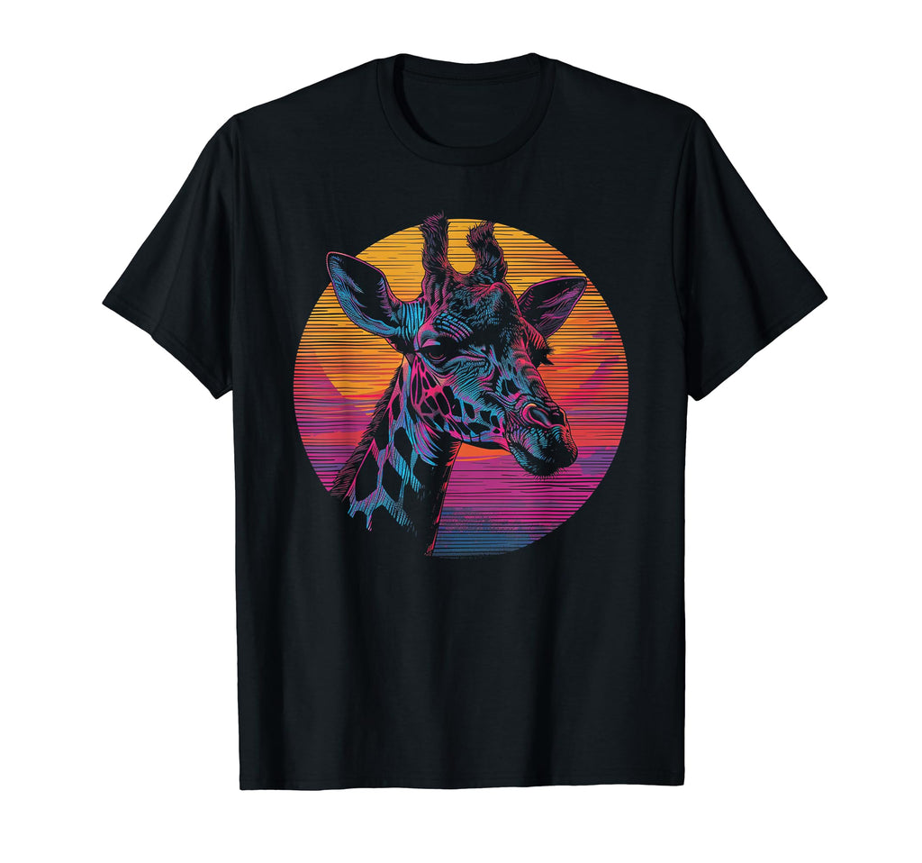 Giraffe Vaporwave Aesthetic T-Shirt - Fun Novelty Design for Adults - T-Shirt, Sweatshirt, Hoodie