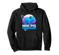 Mini Pig Synthwave Aesthetic Pet Lover Hoodie - Novelty Apparel Unisex - T-Shirt, Sweatshirt, Hoodie