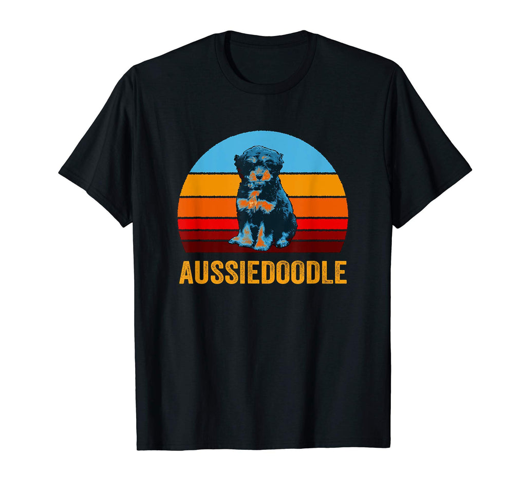 Sunset Aussiedoodle T-Shirt - Minimalist Print for Adults - T-Shirt, Sweatshirt, Hoodie