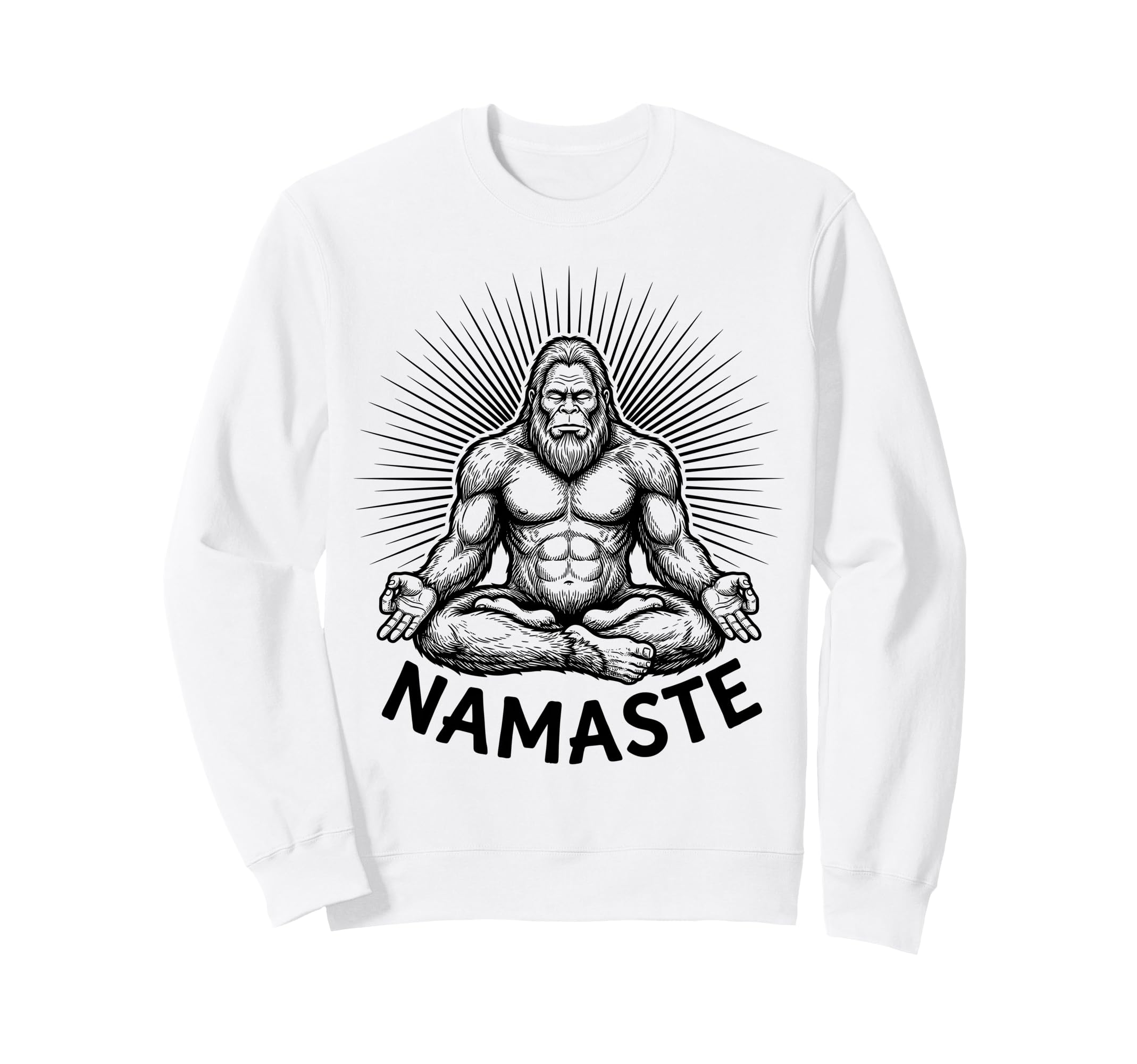 Yoga Meditation Sasquatch Lotus Sweatshirt - Custom Art Print Men Women - T-Shirt, Sweatshirt, Hoodie