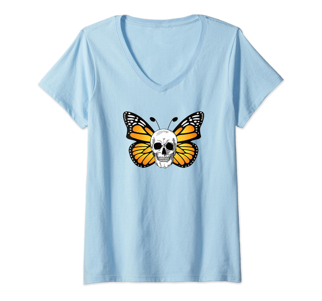 Womens Monarch Butterfly Skull T-Shirt - Fun Novelty Design Unisex - T-Shirt, Sweatshirt, Hoodie