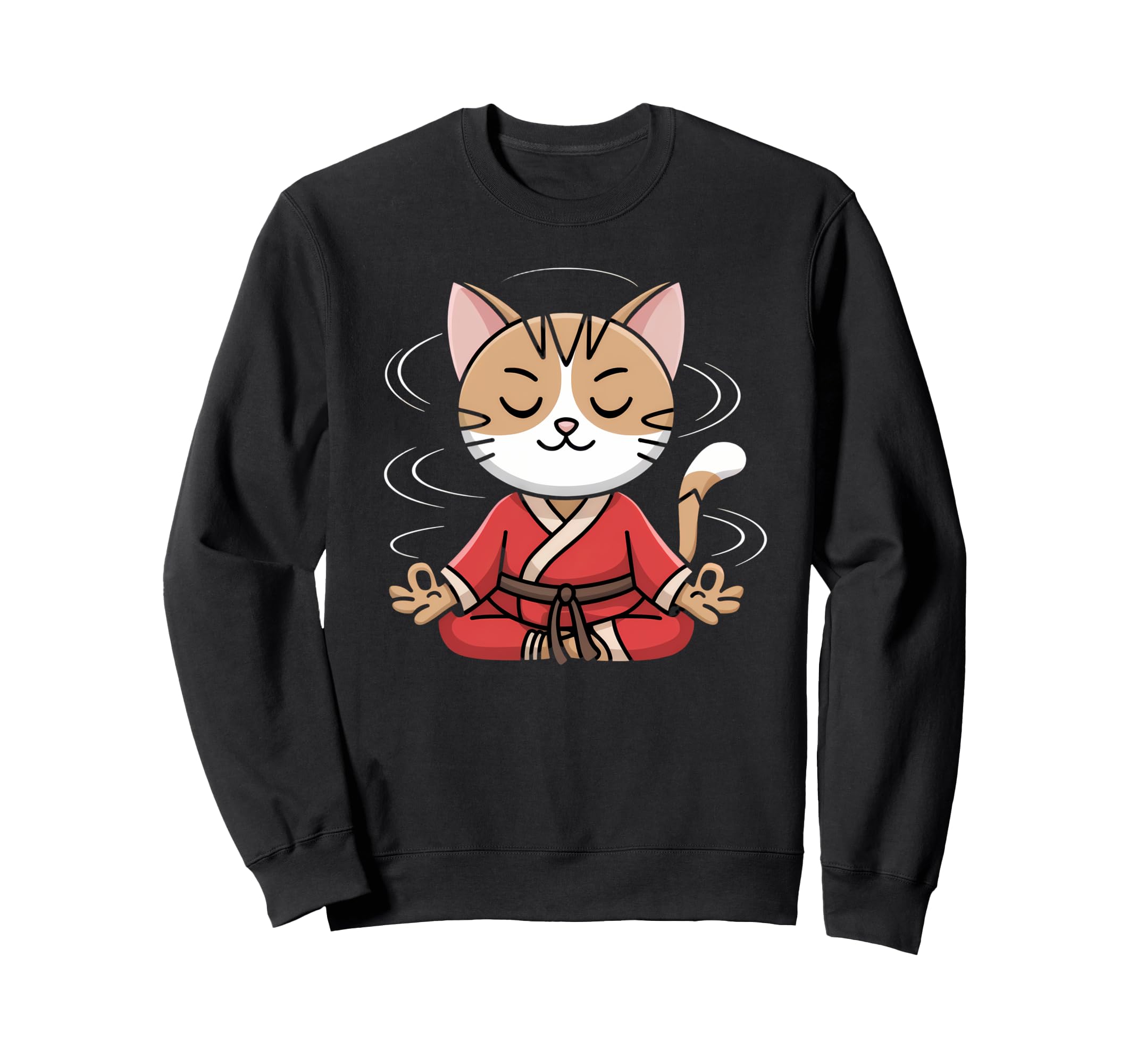 Zen Cat Meditation Kawaii Calm Sweatshirt - Custom Art Print Men Women - T-Shirt, Sweatshirt, Hoodie