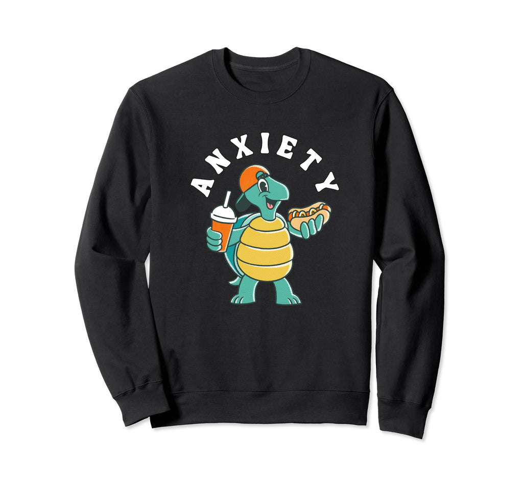 Anxiety Turtle Funny Mental Health Sweatshirt - Minimalist Print Men Women - T-Shirt, Sweatshirt, Hoodie