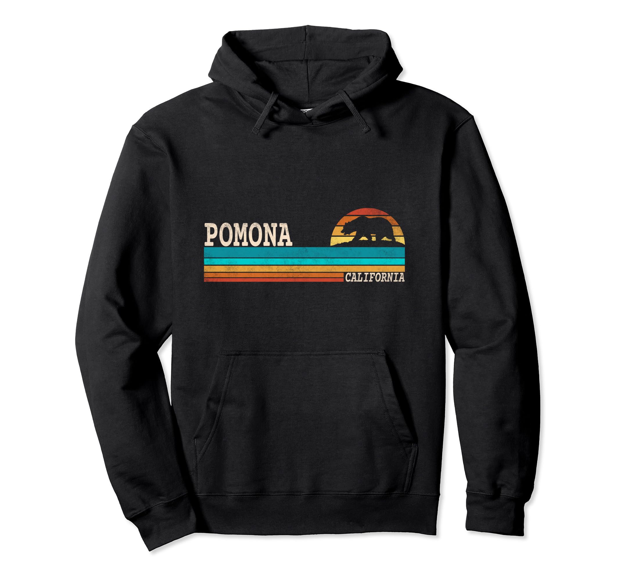 Pomona California State Bear Sunset Hoodie - Unique Graphic for Adults - T-Shirt, Sweatshirt, Hoodie