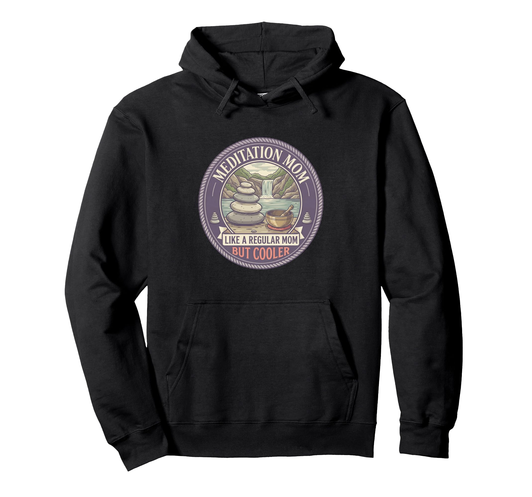 Meditation Mom Like Regular Mom But Hoodie - Aesthetic Graphic for Adults - T-Shirt, Sweatshirt, Hoodie