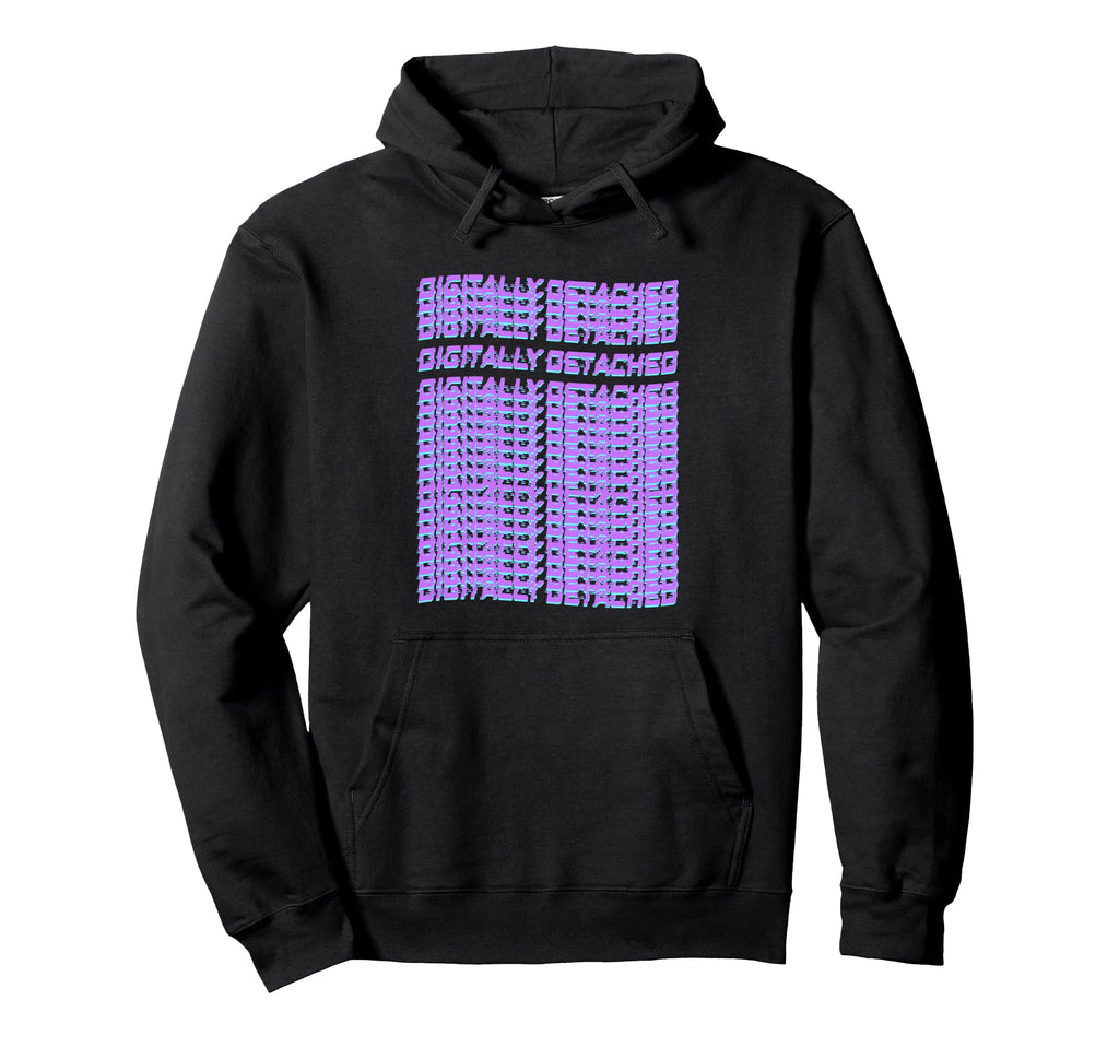 Digitally Detached Pixel Typography Hoodie - Unique Graphic for Adults - T-Shirt, Sweatshirt, Hoodie